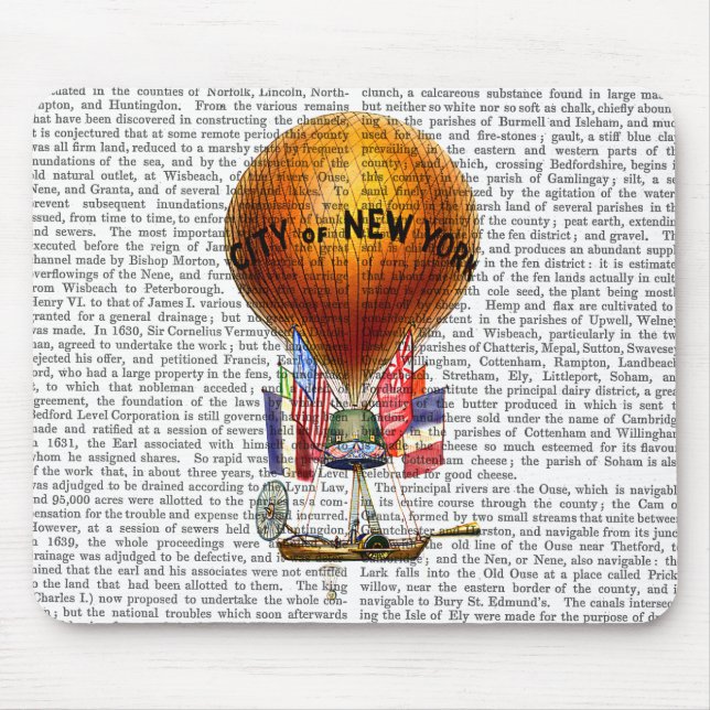 City New York Hot Air Ballon Mousepad (Vorne)