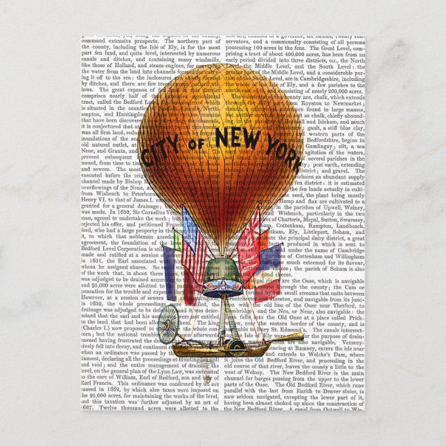 City New York Hot Air Ballon Postkarte (Vorderseite)