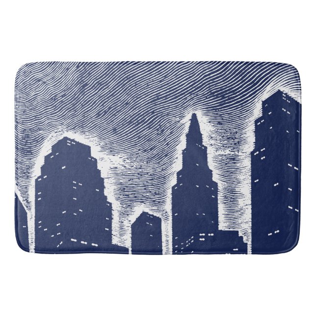 City Night Lights City Skyline Badematte (Vorderseite)