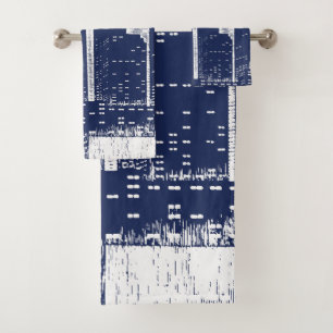 City Night Lights City Skyline Badhandtuch Set