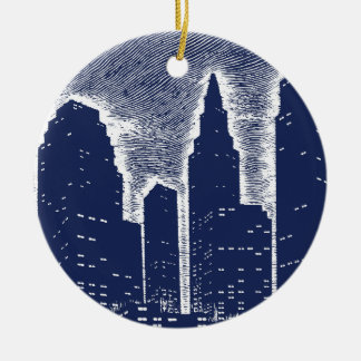 City Night Lights City Skyline Keramik Ornament