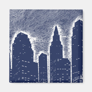 City Night Lights City Skyline Magnet
