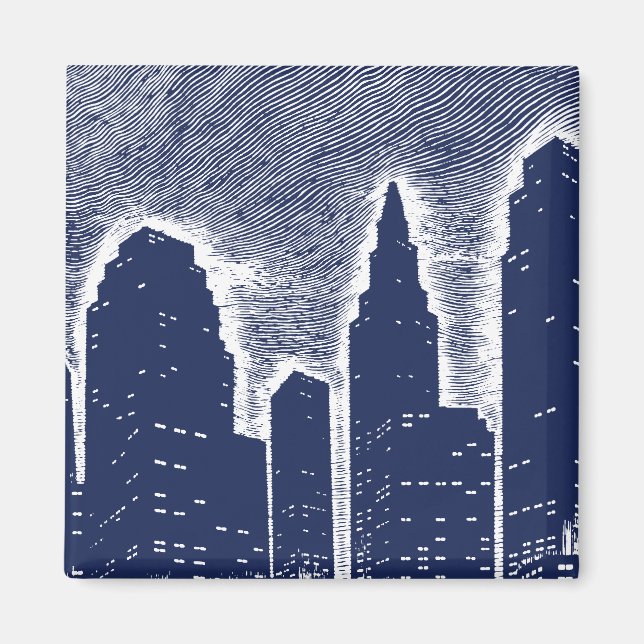 City Night Lights City Skyline Magnet (Vorne)
