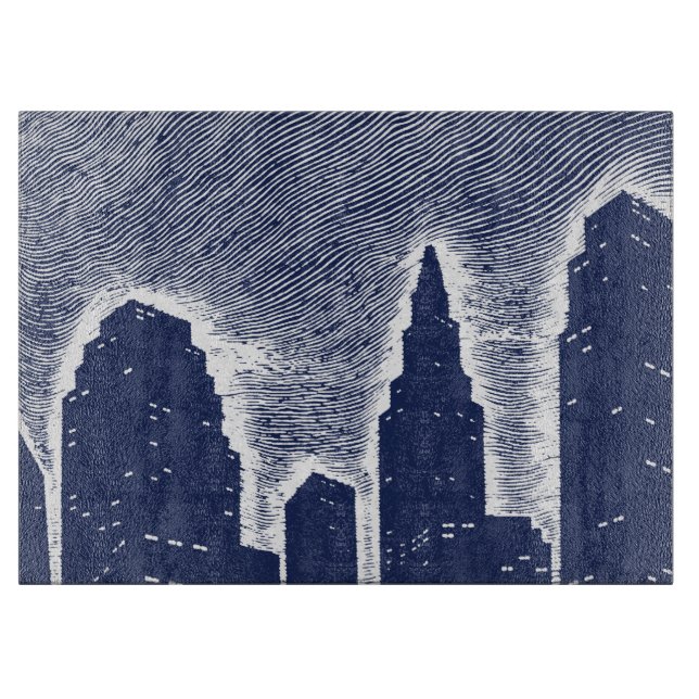 City Night Lights City Skyline Schneidebrett (Vorderseite)