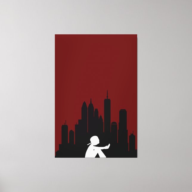 City Night Stretched Canvas Print Leinwanddruck (Vorderseite)