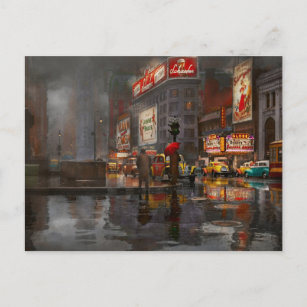 City - NY - Ein regnerischer Tag in New York City  Postkarte