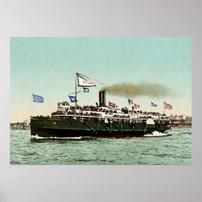 "City of Erie" Cleveland & Buffalo Line 1900 Poster (Vorne)