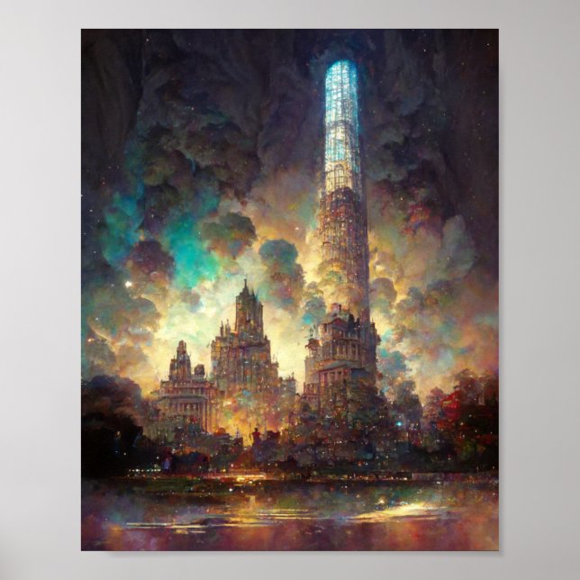 City of Light Fantasy Sci-Fi Art Poster (Vorne)