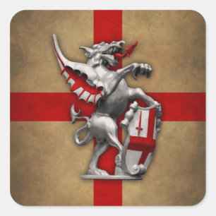 City of London Drachenquadrataufkleber Quadratischer Aufkleber