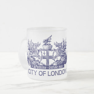 City of London, Vintage, Wappen, England UK Mattglastasse