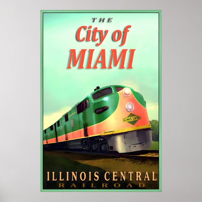 City of Miami Illinois Central Railroad New Poster (Vorne)