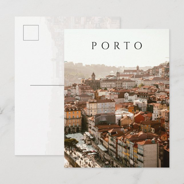 City of Porto, golden sunset Postkarte (Vorne/Hinten)