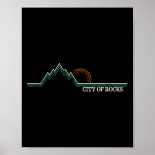 City Of Rocks Idaho Retro-Bergsteigen Sommer Poster