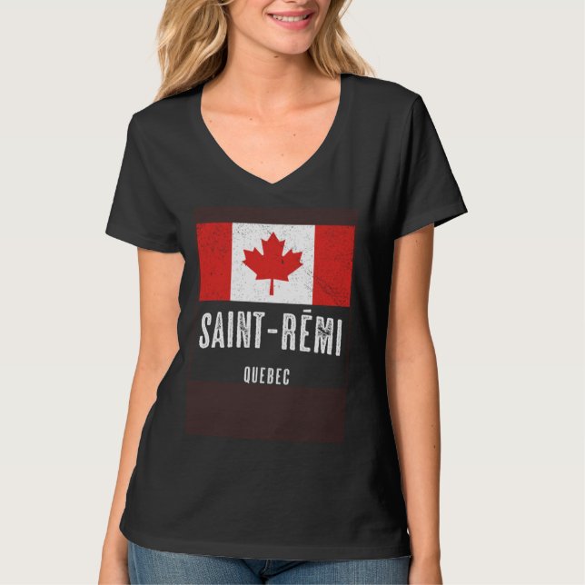 City of Saint Rémi  CANADA Canadian Flag Souvenir T-Shirt (Vorderseite)