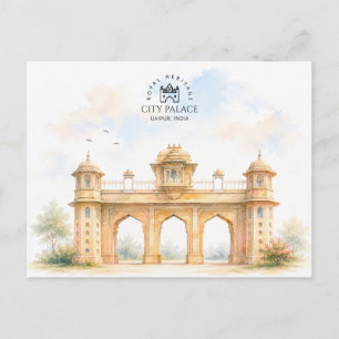 City Palace Uaipur Indisches Erbe Andenken Feiertagspostkarte