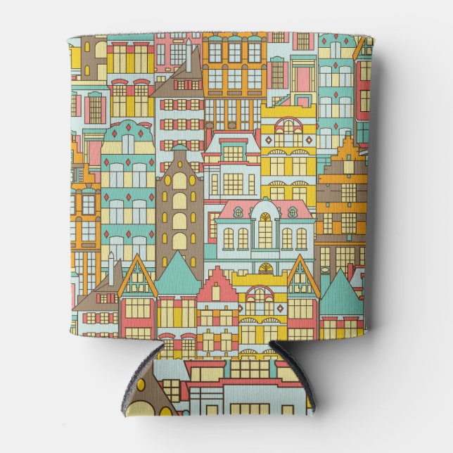 City Panorama Sketch: Häuser Nahtlos. Dosenkühler (Vorderseite)