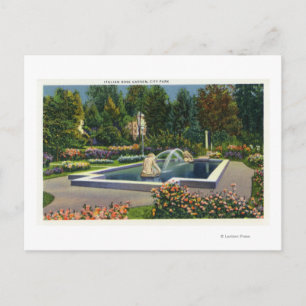 City Park Italienisch Rose Gartenblick Postkarte