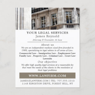 City Portrait, Legal Services Advertising Flyer