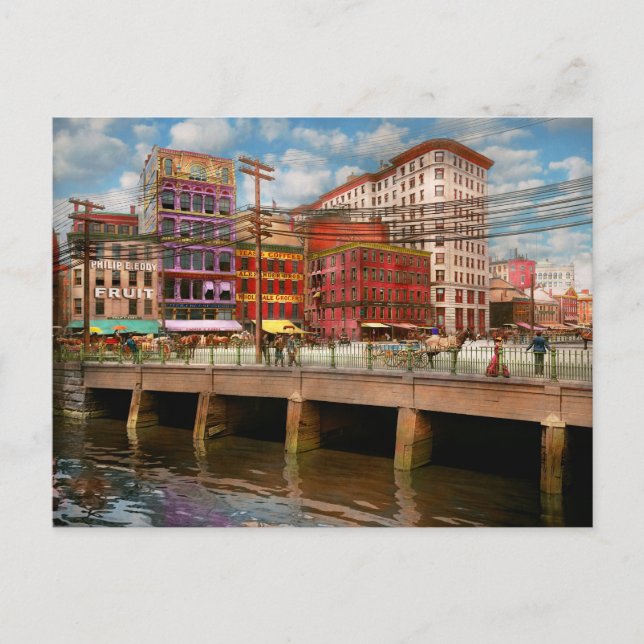 City - Providence RI - Crawford Street Bridge 1906 Postkarte (Vorderseite)