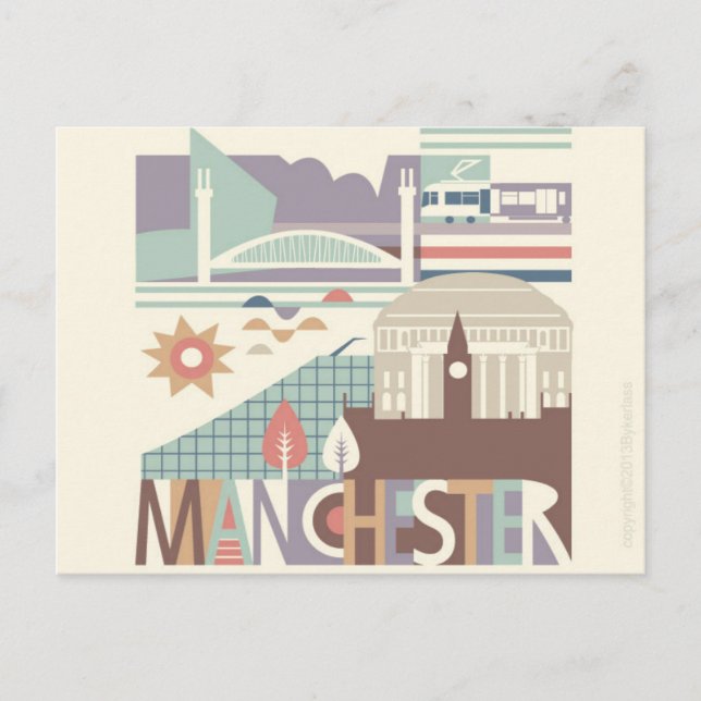 City Scape Manchester und North West Postcard Postkarte (Vorderseite)