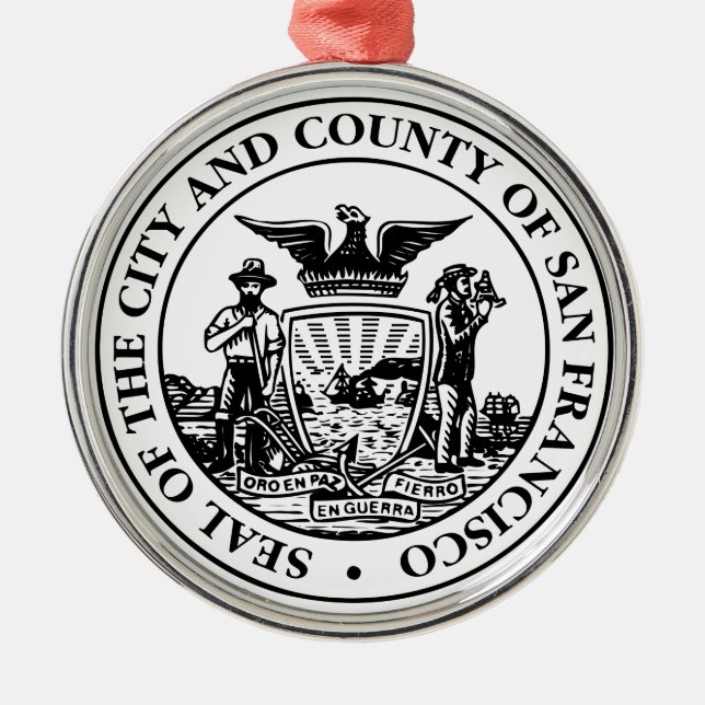 City Siegel San Francisco (Kalifornien, USA) Ornament Aus Metall (Vorne)