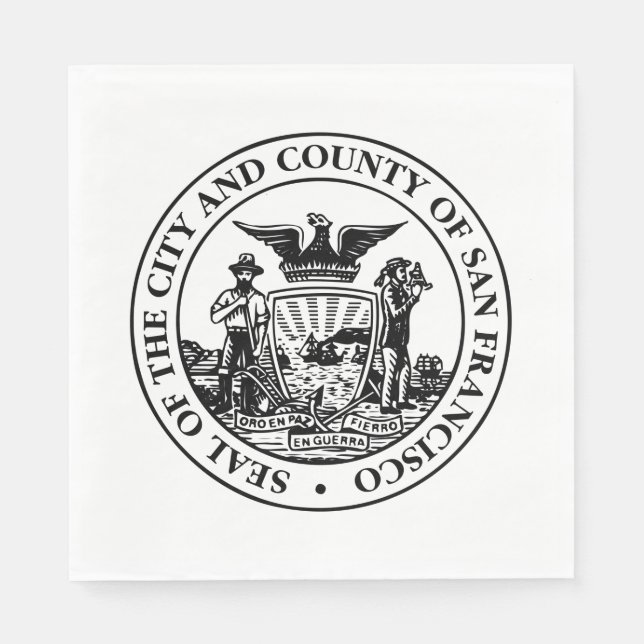 City Siegel San Francisco (Kalifornien, USA) Serviette (Vorderseite)