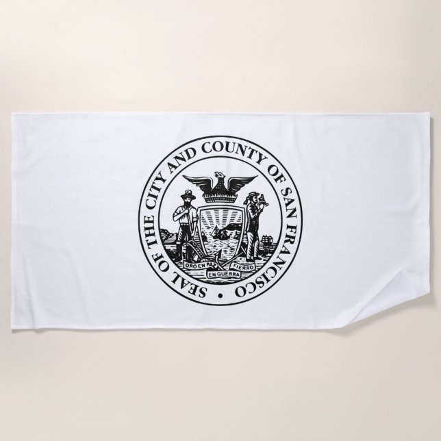 City Siegel San Francisco (Kalifornien, USA) Strandtuch (Vorderseite)