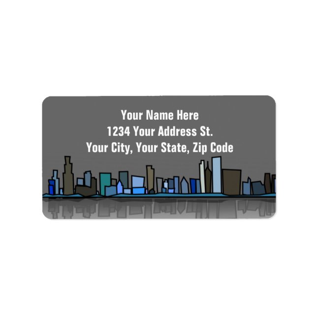 City Skyline Address Labels Adressaufkleber (Vorne)
