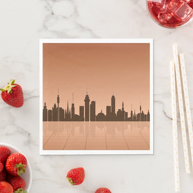 City Skyline bei Morgendämmerung Napkins Serviette (Von Creator hochgeladen)