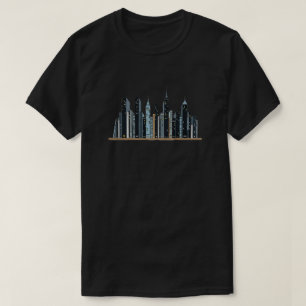 City Skyline Bibliothek - Minimalistischer T - Shi T-Shirt