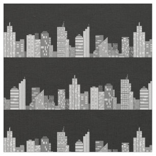 City Skyline in der Nacht Stoff