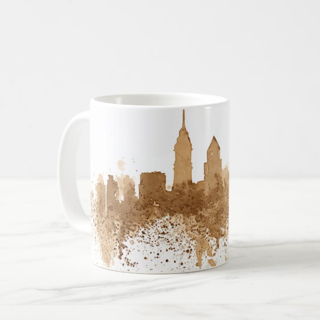 City Skyline Kaffeestube Kunst Kaffeetasse (Vorderseite Links)
