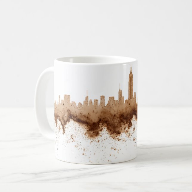 City Skyline Kaffeestube Kunst Kaffeetasse (Vorderseite Links)