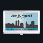City Skyline Personalize Card Holder Visitenkarten Dose<br><div class="desc">Inhaber von Visitenkarten. ✔ Hinweis: Nicht alle Vorlagenbereiche müssen geändert werden. 📌 Wenn Sie weitere Anpassungen benötigen, klicken Sie bitte auf den Button "Weitere Anpassungen vornehmen" oder "Design anpassen oder bearbeiten" und verwenden Sie unser Designwerkzeug, um die Größe, den Rotation, die Textfarbe, den Text und so weiter zu verändern. ⭐...</div>