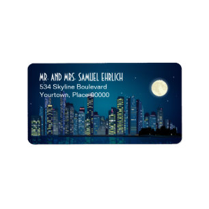 City Skyline-Rücksendeadresse Adressaufkleber