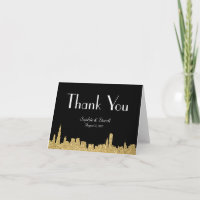 City Skyline Wedding Vielen Dank Ihr Hinweis Karte