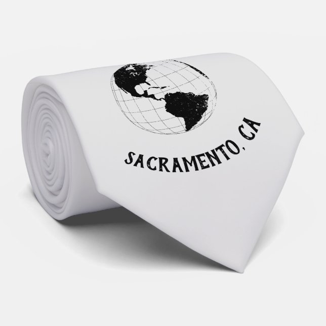 City Staat Zip Code Globe Weltkarte Krawatte (Gerollt)