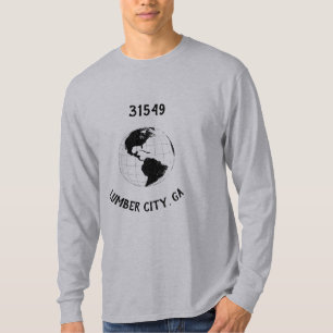 City Staat Zip Code Globe Weltkarte T-Shirt