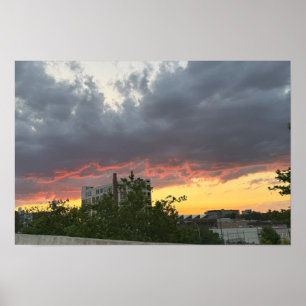 City Sunset mit Clouds Poster