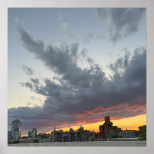 City Sunset mit Clouds Poster