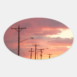 City Sunsets Ovaler Aufkleber