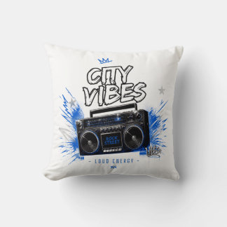 City Vibes Rock die Straße – Retro Boombox Kissen