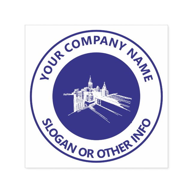 City-Violett für benutzerdefiniertes Business-Logo Permastempel (Design)