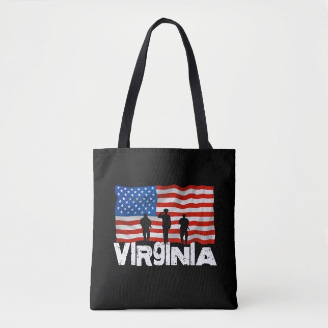 City Virginia American Flag Tote Bag (Vorderseite)