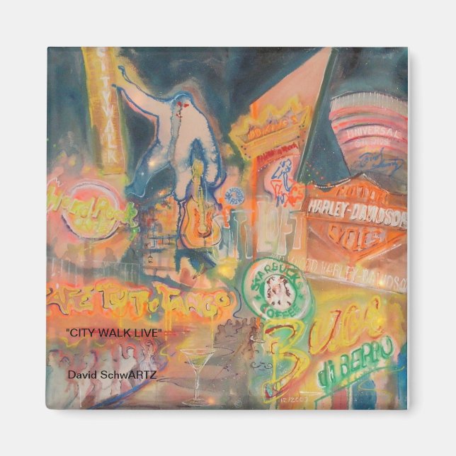 "City Walk Live" von David SchwARTZ, ARTZworks.com Magnet (Vorne)