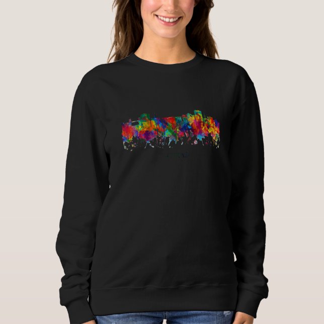 City Watercolor Skyline Home State Souvenir athens Sweatshirt (Vorderseite)