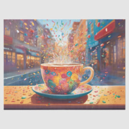Cityscape Coffee Whimsy Seidenpapier