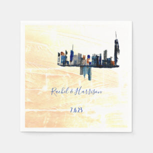 Cityscape London Mainted Landscape Wedding Serviette