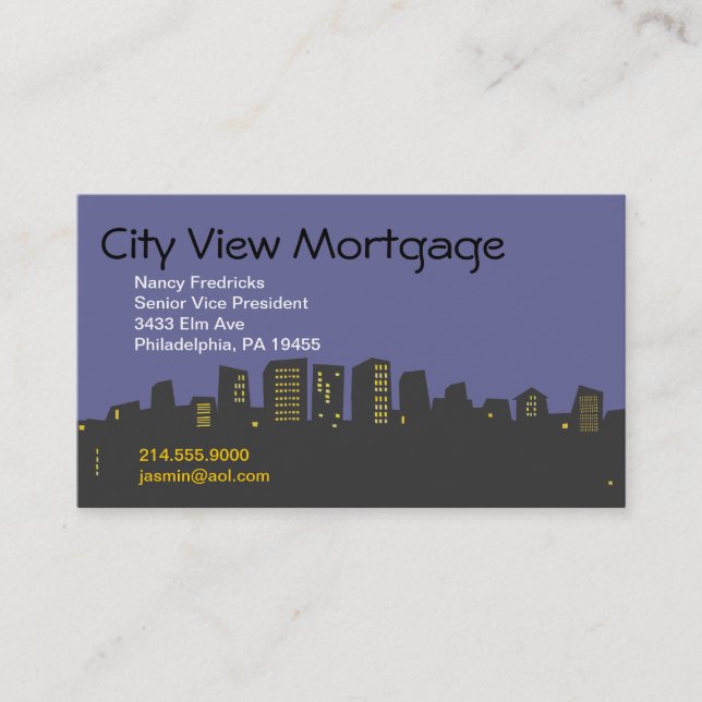CITYSCAPE SKYLINE Business Card Visitenkarte (Vorderseite)