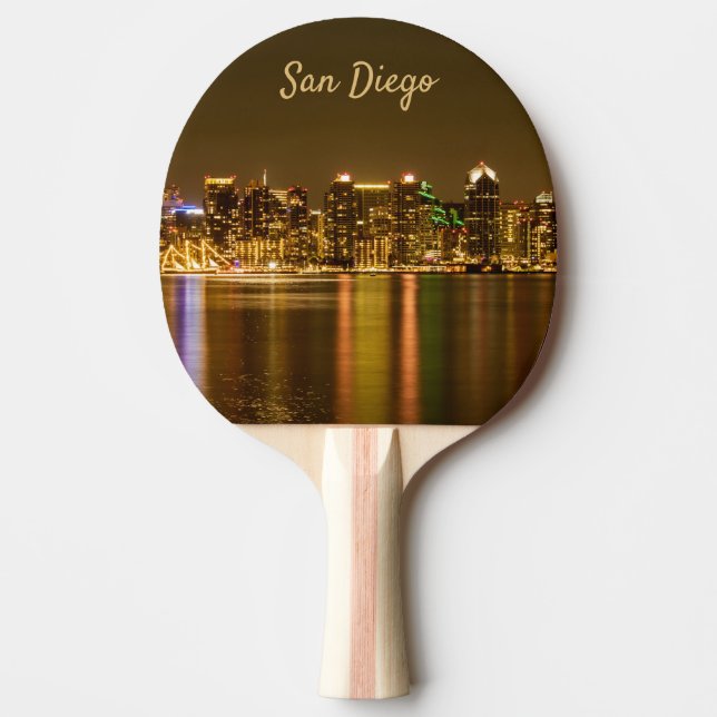 Cityscape Skyline California Souvenir San Diego Tischtennis Schläger (Vorderseite)